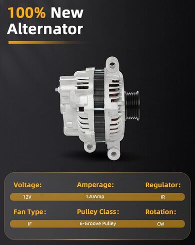 المولد OCPTY لـ Pontiac لـ G8 3.6L 2008-2009，12V 120AMP 6-GROOVE Pulley Automotive Replacement يستبدل 11420，92173959 ، A003TG4091 in Saudi Arabia