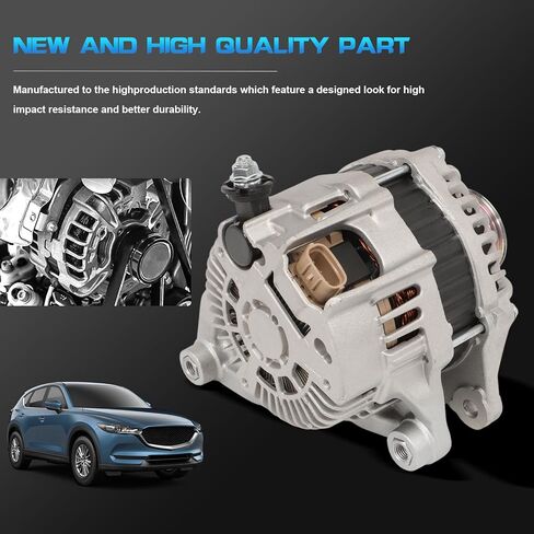 المولد المتوافق مع Mazda 3 2014-2018 L4 2.0L 2.5L ، 6 2014-2021 L4 2.5L ، CX-5 2013-2019 L4 2.0L 2.5L 12V 100A 6PK 6-GROOVE بكرة الساعة PE0118300 A005TL0491 20288N in Saudi Arabia