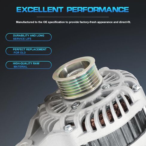 المولد المتوافق مع Mazda 3 2014-2018 L4 2.0L 2.5L ، 6 2014-2021 L4 2.5L ، CX-5 2013-2019 L4 2.0L 2.5L 12V 100A 6PK 6-GROOVE بكرة الساعة PE0118300 A005TL0491 20288N in Saudi Arabia