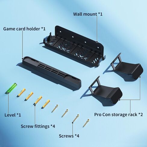 Klipdasse RGB Switch Wall Mount for Joy-Con Charger ، منظم التبديل لـ Nintendo/OLED مع حامل ، مفتاح شحن Dock لـ JoyCon مع 15 وضع الضوء ، 4 شاحن ، منفذ USB ، 10 فتحات بطاقة in Kuwait