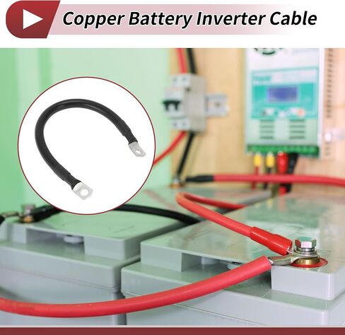 1 قطعة كابل البطارية العاكس كابل البطارية 3/8 "5/16" العروة 1/0 AWG مقياس 1.5FT النحاس الأحمر المعلبة in Kuwait