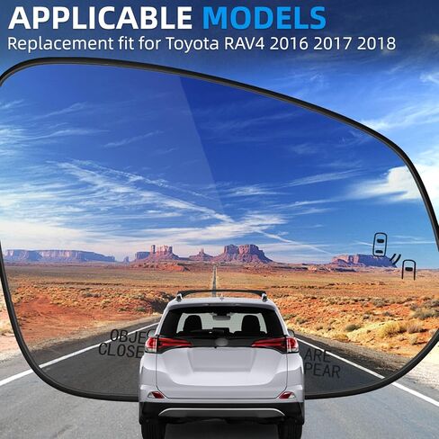 Passenger Side Mirror Replacement for Toyota RAV4 2016 2017 2018 - Right Side Mirror Glass, Rear View Mirrors Glass with Power Heated & Blind Spot in Saudi Arabia