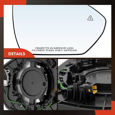 A-Premium Right Passenger Side Heated Mirror Glass with Backing Plate Compatible with Hyundai Tucson, Santa Cruz, 2022 2023 2024 - Exterior Side View Convex Mirror with Blind Spot Detection in Saudi Arabia