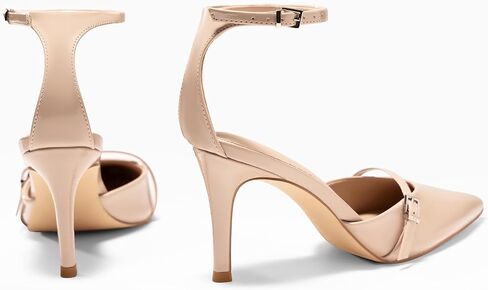 Coutgo Womens Stiletto High Heels Closed Pointed Toe Ankle Buckle Strap Sexy Pumps Wedding Party Dress Shoes in Saudi Arabia