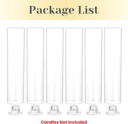 Hewory Hurricane Glass Candlestick Holders : 6 Pcs Clear Taper Candle Holders for Candlesticks - Hurricane Glass Candle Stick Candle Holders Bulk for Table Centerpiece Wedding Christmas Home Decor in Saudi Arabia