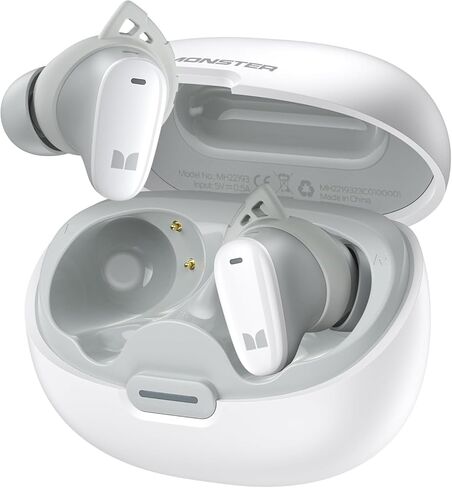 Monster N-Lite 206 Bluetooth Wireless Earbuds in Ear Headphones, Bluetooth 5.4 Ear Buds Built-in Mic, Comfortable Fit, Touch Control, Type-C Fast Charging, IPX6 Waterproof, 25H Playtime, Black in Saudi Arabia