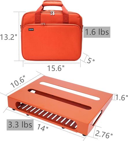 14" x 10.6" Guitar Pedal Board with Power Supply Cradle, Carry Bag Included (SPB-14S) in Kuwait