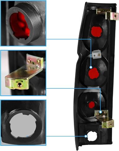 AmeriLite Black Replacement Brake Tail Lights Set For Hardbody D21 - Passenger and Driver Side in Saudi Arabia