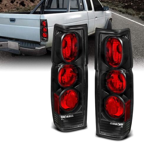 AmeriLite Black Replacement Brake Tail Lights Set For Hardbody D21 - Passenger and Driver Side in Saudi Arabia