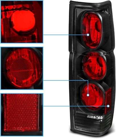 AmeriLite Black Replacement Brake Tail Lights Set For Hardbody D21 - Passenger and Driver Side in Saudi Arabia