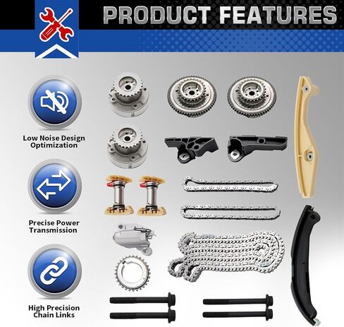 90738S Timing Chain Kit With VVT Compatible with Explorer 150 3.3L 3.5L 3.7L 2011-2016 AT4Z6C525B AT4Z6C526B AT4E6C524EC in Saudi Arabia