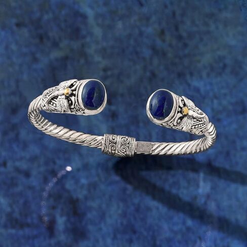 Ross-Simons Lapis Bali-Style Dragonfly Cuff Bracelet in Sterling Silver and 18kt Yellow Gold in Saudi Arabia