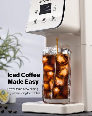 SHARDOR Coffee Maker Hot & Iced With Bold Setting,Single Serve Coffee Maker For K Cup And Grounds，52 Oz Removable Water Tank,6-14 Oz Brew Sizes,One Cup Kcup Coffee Machine With Reusable Filter, Black in Saudi Arabia