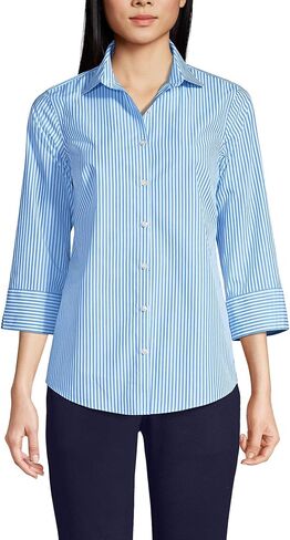 Lands' End Women's 3/4 Sleeve Broadcloth Shirt in Saudi Arabia