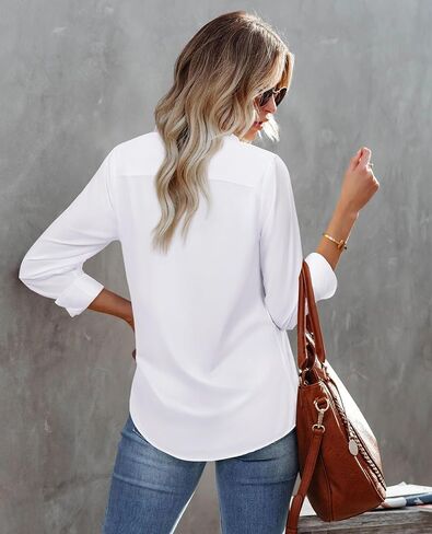 siliteelon Button Down Shirts for Women Wrinkle Resistance Dress Shirts for Women Long Sleeve Work Formal Office Blouses Tops in Saudi Arabia