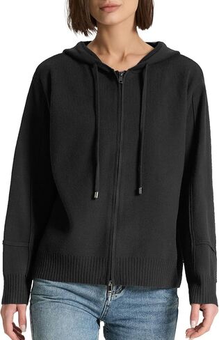 Women’s Full Zip Up Hoodies Drawstring Long Sleeve Casual Outfits Cardigans Oversized Sweatshirt Knit Sweater in Saudi Arabia