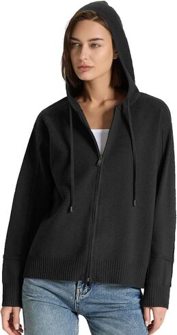 Women’s Full Zip Up Hoodies Drawstring Long Sleeve Casual Outfits Cardigans Oversized Sweatshirt Knit Sweater in Saudi Arabia