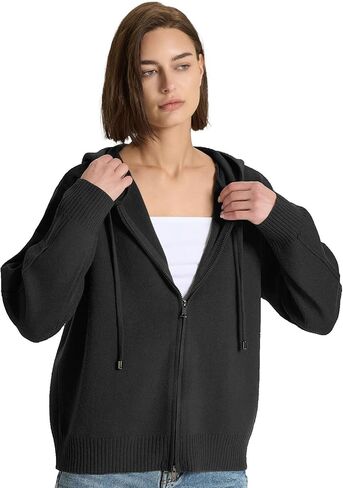 Women’s Full Zip Up Hoodies Drawstring Long Sleeve Casual Outfits Cardigans Oversized Sweatshirt Knit Sweater in Saudi Arabia
