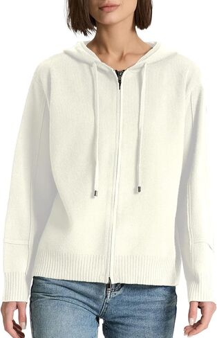 Women’s Full Zip Up Hoodies Drawstring Long Sleeve Casual Outfits Cardigans Oversized Sweatshirt Knit Sweater in Saudi Arabia