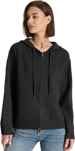 Women’s Full Zip Up Hoodies Drawstring Long Sleeve Casual Outfits Cardigans Oversized Sweatshirt Knit Sweater in Saudi Arabia