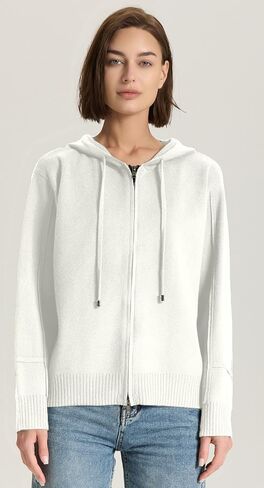 Women’s Full Zip Up Hoodies Drawstring Long Sleeve Casual Outfits Cardigans Oversized Sweatshirt Knit Sweater in Saudi Arabia