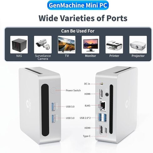 Mini PC AMD Ryzen 5 4500U, High-Performance Mini Computer for Home and Office, None RAM, None SSD, 4K HDMI, Wi-Fi 6, Bluetooth 5.2, Compact and Quiet Design-Barebone in Saudi Arabia