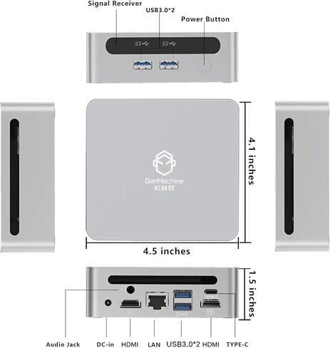 Mini PC Amd Ryzen 5 4500U ، كمبيوتر صغير عالي الأداء للمنزل والمكاتب ، لا شيء RAM ، لا شيء SSD ، 4K HDMI ، Wi-Fi 6 ، Bluetooth 5.2 ، التصميم المدمج والهادئ Barebone in Kuwait