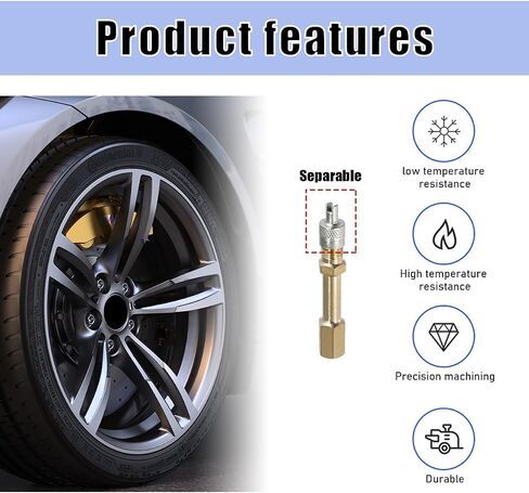2 PCS النحاس النحاس Auto Tire Extension Adapter ، 50mm/1.97 "تمديدات جذع الصمام ، التضخم في إطارات الجذعية التضخم مستقيم لشاحنة RV ، ملحقات السيارات العالمية (50 مم) in Saudi Arabia