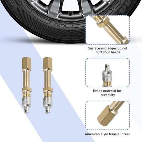 2 PCS النحاس النحاس Auto Tire Extension Adapter ، 50mm/1.97 "تمديدات جذع الصمام ، التضخم في إطارات الجذعية التضخم مستقيم لشاحنة RV ، ملحقات السيارات العالمية (50 مم) in Saudi Arabia