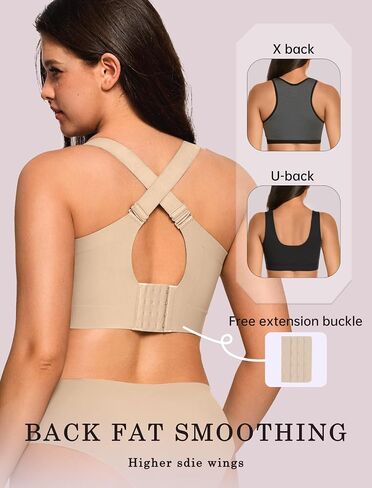 Oeak Womens Wireless Bras V Mesh Gray و Sefelivive Complection Coverage Bra Beige M in Saudi Arabia