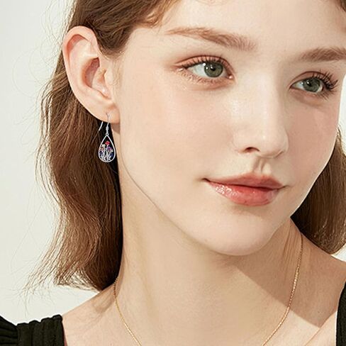 أقراط شجرة الحياة من الفضة الإسترلينية شجرة الحياة أذن البحر المتدلية مجوهرات شجرة الحياة للنساء in Kuwait