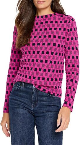 NIC+ZOE Women's Mini Mock Geo Sweater Tee in Saudi Arabia