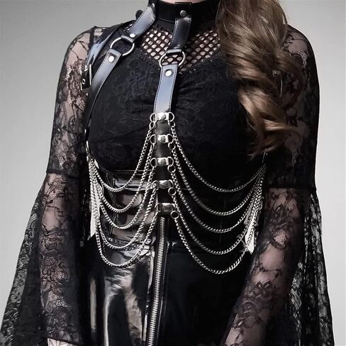 Leather Harness Women Belt Body Chain Bra Chest Bondage Lingerie Sexy Waist Belly Stocking Garter Accessories (Color : 8, Size : One Size) in Saudi Arabia