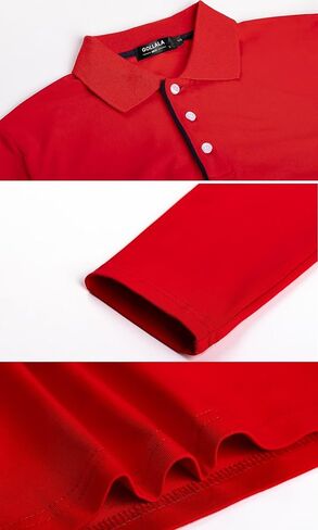 Mens Polo Shirts Cotton Solid Long Sleeve Polo Rugby Shirts in Saudi Arabia