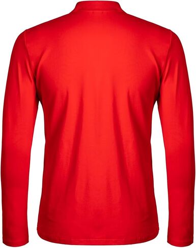 Mens Polo Shirts Cotton Solid Long Sleeve Polo Rugby Shirts in Saudi Arabia
