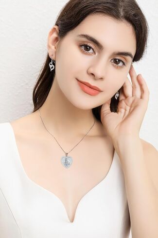 Seiyang Heart Saint Necklace 925 Sterling Silver Patron Amulet Medal Jewelry for Women (with Gift Box) in Saudi Arabia