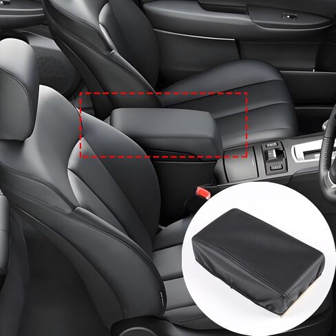 Center Console Armrest Cover for Subaru Outback 2010 2011 2012 2013 2014 Accessories, Leather Armrest Lid Cushion Pad, Armrest Seat Box Cover Mat (Black) in Saudi Arabia
