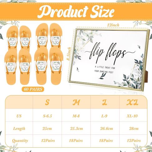 Zoooyawn 60 Pairs Flip Flops Bulk for Wedding Guest Wholesale Wedding Sandals with Sign in Saudi Arabia