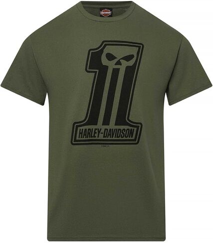 Harley-Davidson Men's Dark Trait Short Sleeve Crew-Neck T-Shirt, Military Green in Saudi Arabia