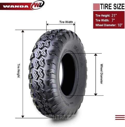 WANDA Set 2 ATV Tires 21x7-10 21x7x10 P3018 fit for Honda TRX 200 250 300 400 450 front in Saudi Arabia