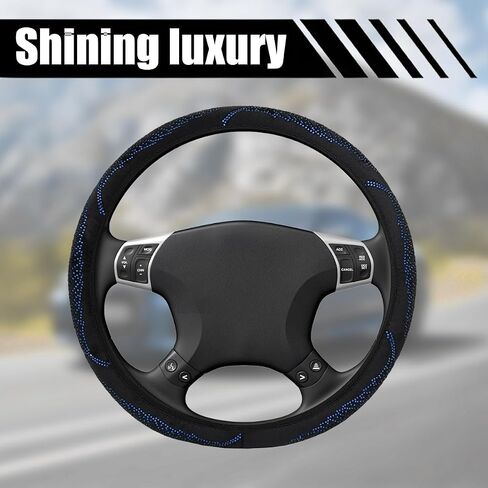 Bling Car Steering Wheel Cover, Crystal Rhinestones 15 Inch Vehicle Protector, Diamond Sparkling Automotive Protective Guard Accessories, Universal for SUV, Sedan, Truck (Multicolor) in Saudi Arabia
