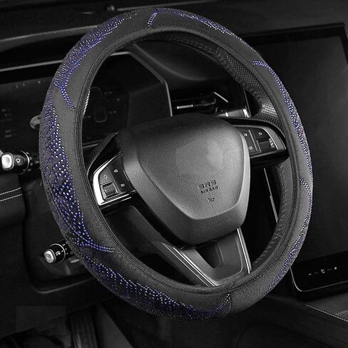 Bling Car Steering Wheel Cover, Crystal Rhinestones 15 Inch Vehicle Protector, Diamond Sparkling Automotive Protective Guard Accessories, Universal for SUV, Sedan, Truck (Multicolor) in Saudi Arabia
