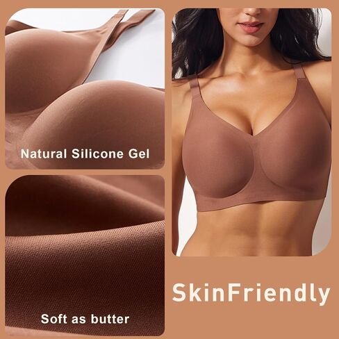 Seamless Wireless Push Up Bra for Women - Full Coverage Bralette with Comfort Lift Support Everyday T-Shirt Bra in Saudi Arabia