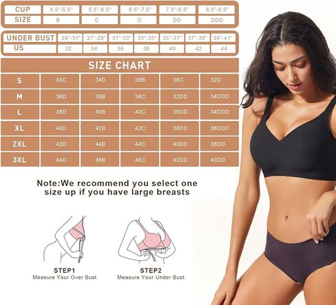 Seamless Wireless Push Up Bra for Women - Full Coverage Bralette with Comfort Lift Support Everyday T-Shirt Bra in Saudi Arabia