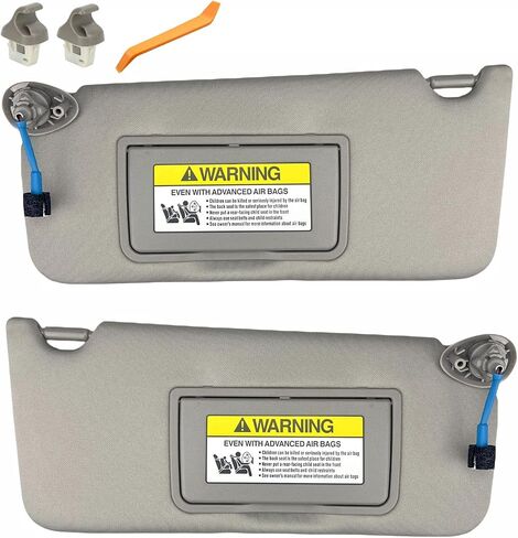 Pair of Left and Right Sun Visor with Holders for Honda Accord 2008-2012 with Light Sunroof Interior Sunshade Replacement (Gray) in Kuwait