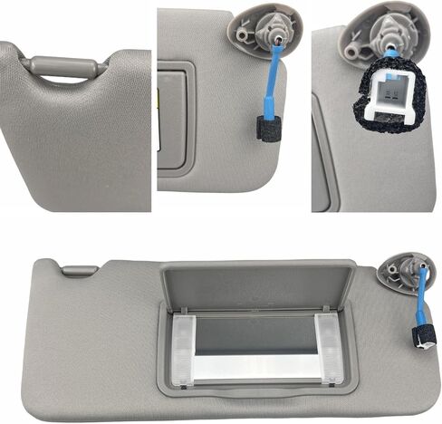 Pair of Left and Right Sun Visor with Holders for Honda Accord 2008-2012 with Light Sunroof Interior Sunshade Replacement (Gray) in Kuwait