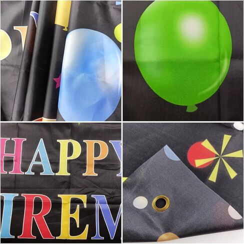 Happy Retirement Backdrop with 70.8"X43.3", Large Happy Retirement Banner Background Photography with Rope，Retirement Party Decoration Supplies for Photo Booth Props Decor Outdoor Indoor in Saudi Arabia