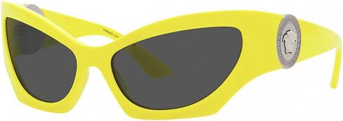 Versace VE 4450 541887 Neon Yellow Plastic Cat-Eye Sunglasses Grey Lens in Saudi Arabia