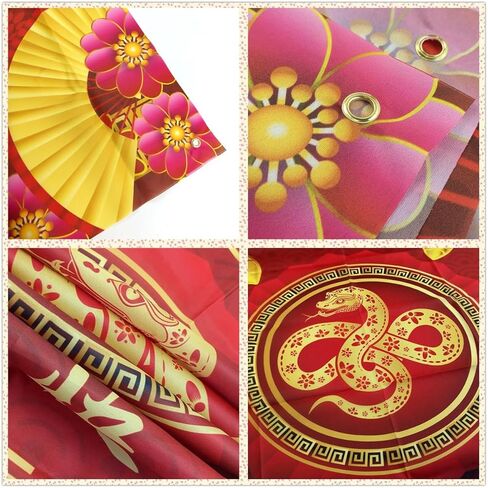 ديكورات خلفية سنة جديدة سعيدة 70.8 "x43.3" ، 2025 آسيوي الأفعى القمرية القمرية البوليستر بانر كبير ، خلفية فوتوغرافية مهرجان الربيع لكوريا فيتنامية صينية جديدة in Kuwait