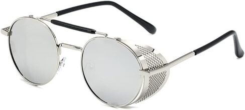 Chezi Metal Frame Fold-in Mesh Side Shield Oval Sunglasses in Saudi Arabia
